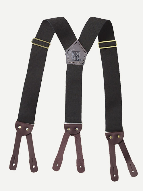 Big Bill Leather Button Suspenders